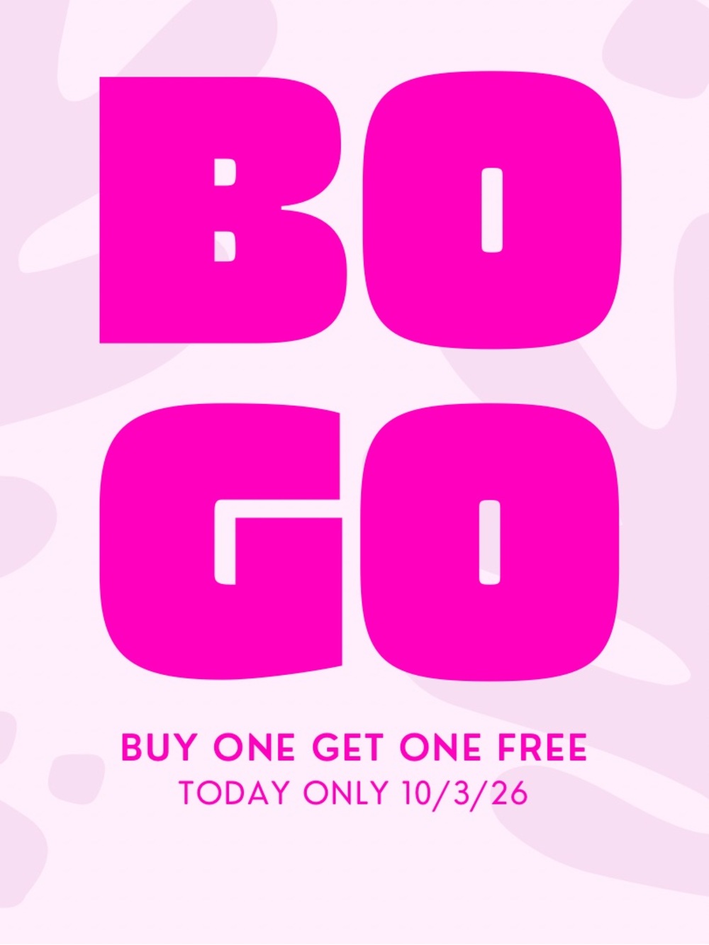 Bright Pink BOGO Promotion Poster